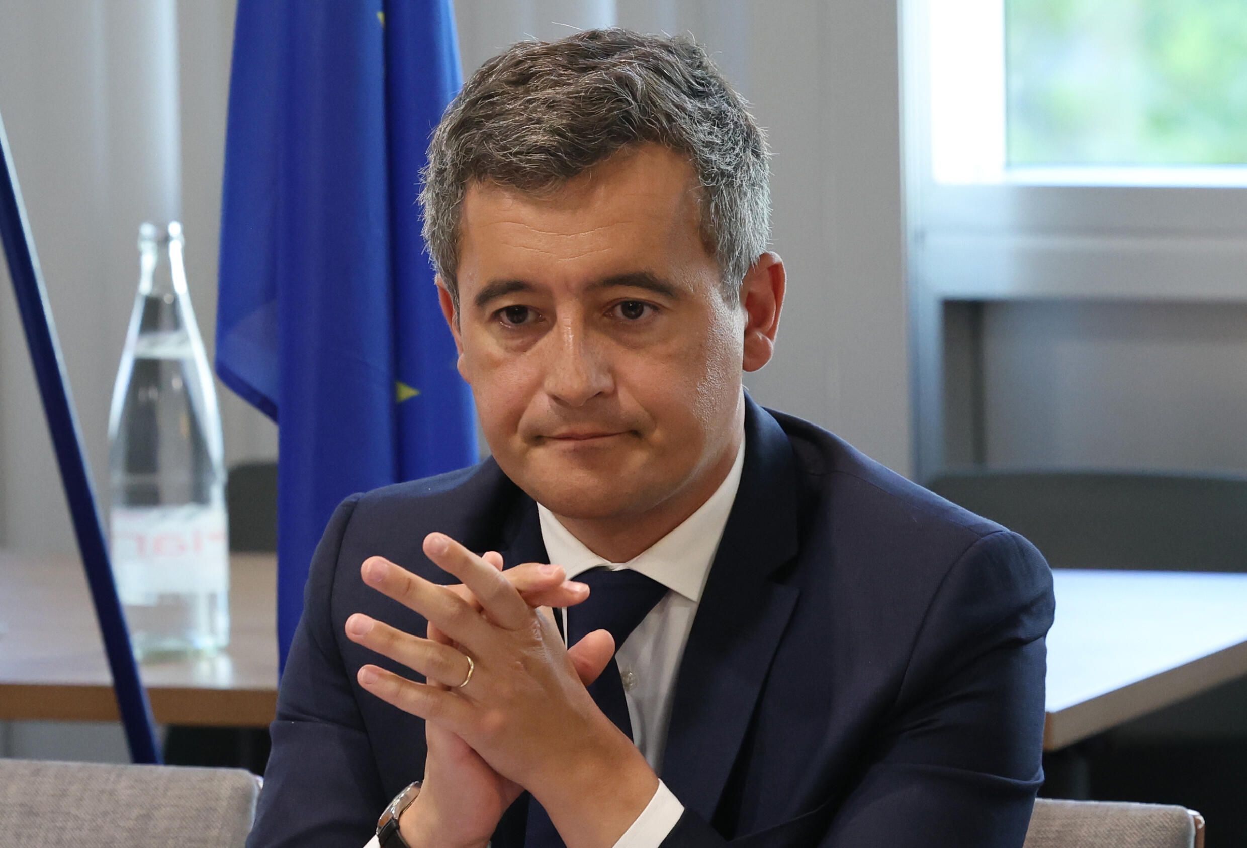 Le ministre de l'Intérieur Gérald Darmanin s'est présenté lors d'une conférence de presse télévisée au lendemain de la finale