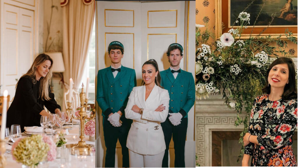 As brasileiras Roberta Nardes, Graziela Vieira Rocha e Roberta Bevilacqua (da esquerda para a direita) apostam na onda de festas de casamento em Portugal.