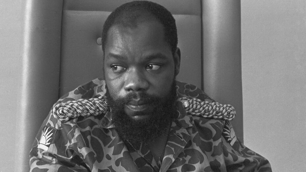 Chukwuemeka Odumegwu Ojukwu, architecte de la sécession du Biafra. Photo prise en 1991