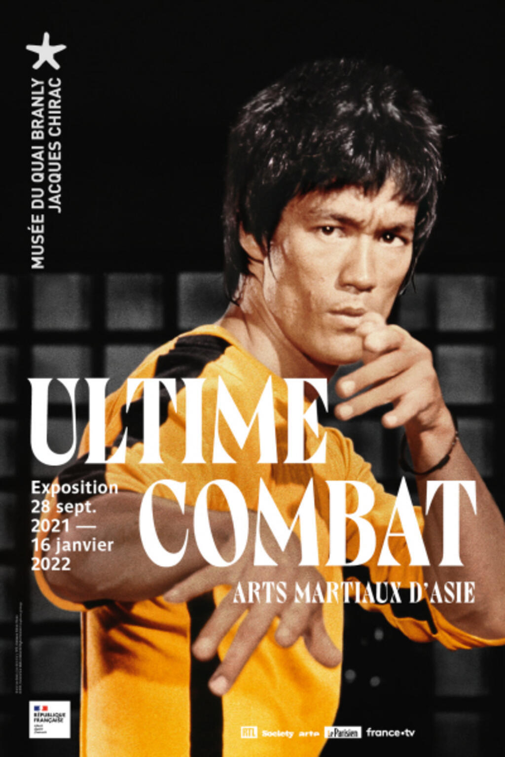 Cartaz da exposição "Combate Derradeiro"traz a foto de Bruce Lee>