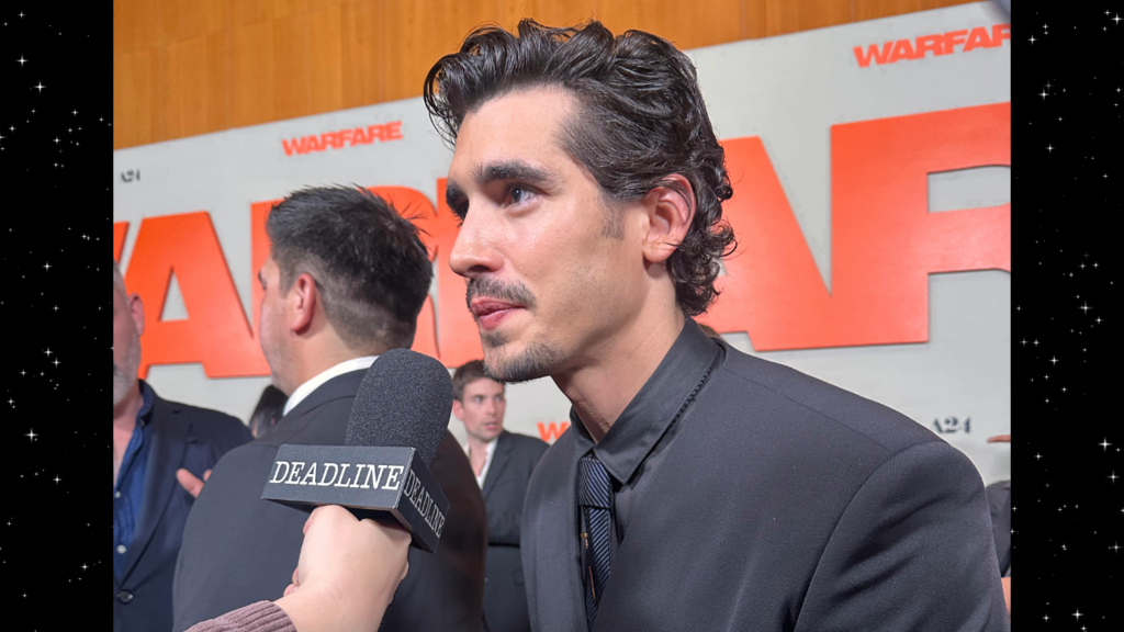 Henrique Zaga na estreia de Tempo de Guerra.