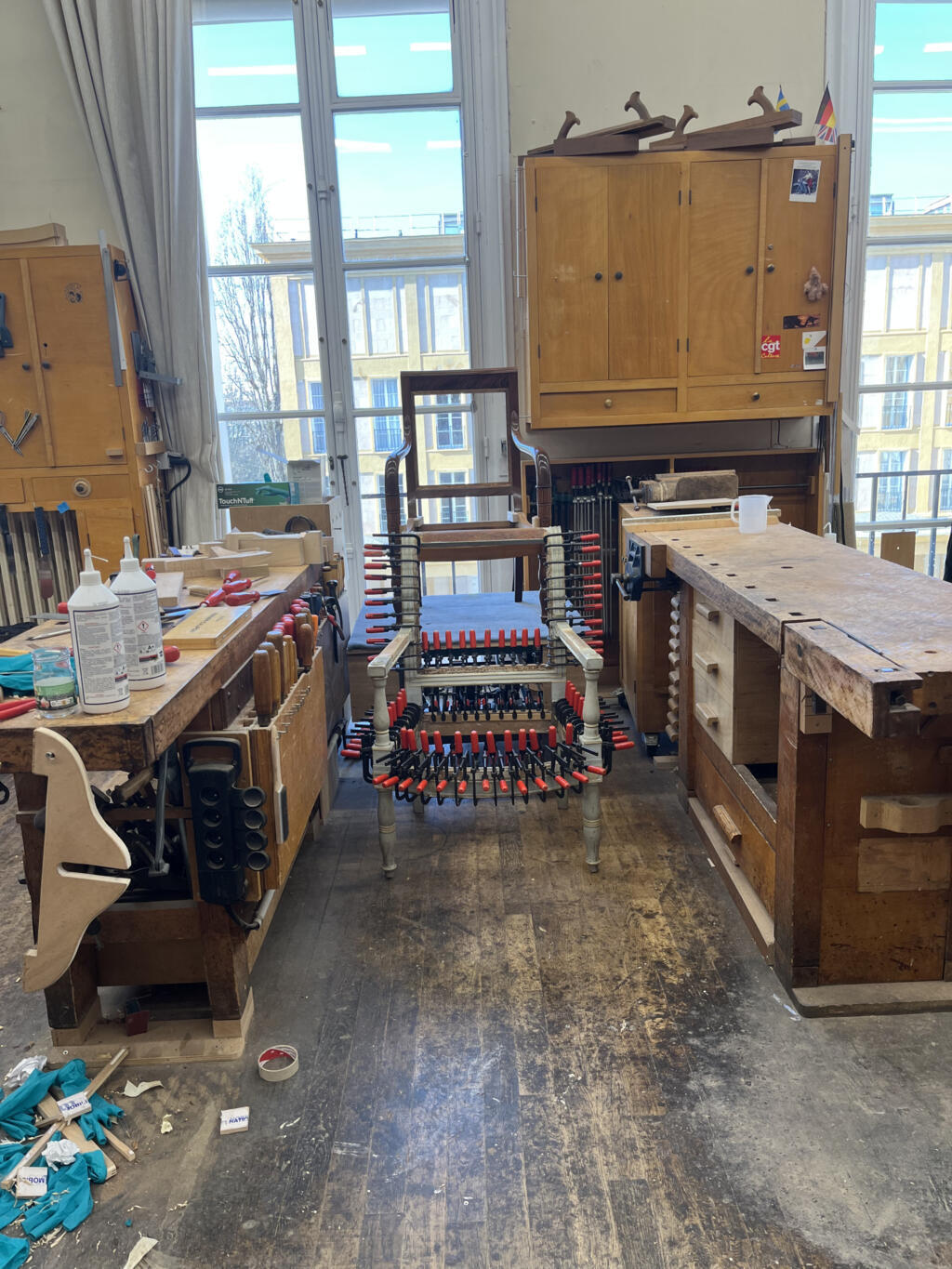 Atelier de menuiserie en siège au Mobilier national
