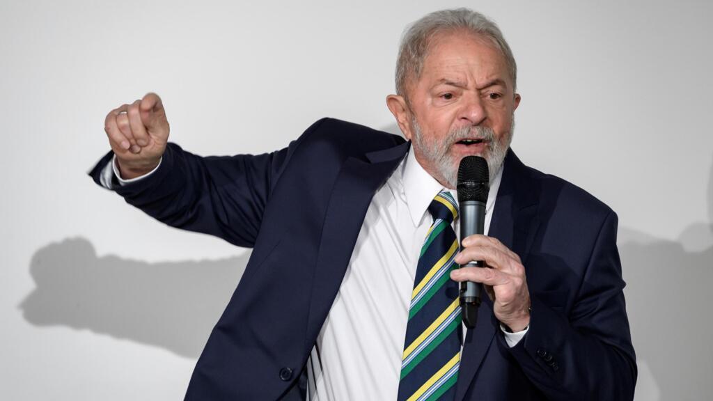 L'ancien président brésilien Luiz Inacio Lula da Silva s'exprime lors d'un événement au Club de la presse de Genève, le 6 mars 2020.