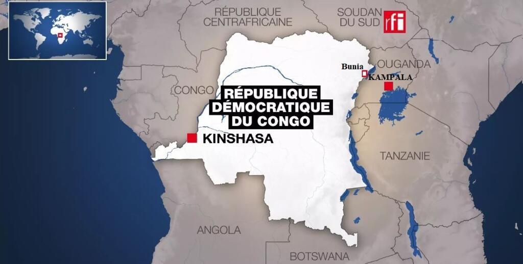 存档地图 / 刚果（金）东北部伊图里省（Ituri）的省城布尼亚（Bunia）。
Carte archive / Afrique - RD Congo : Bunia, chef-lieu de la province de l’Ituri. (illustration)