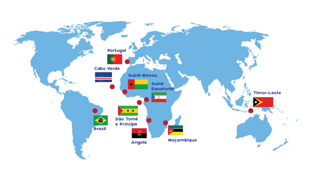 Mapa da CPLP, projeto quer chegar aos nove países