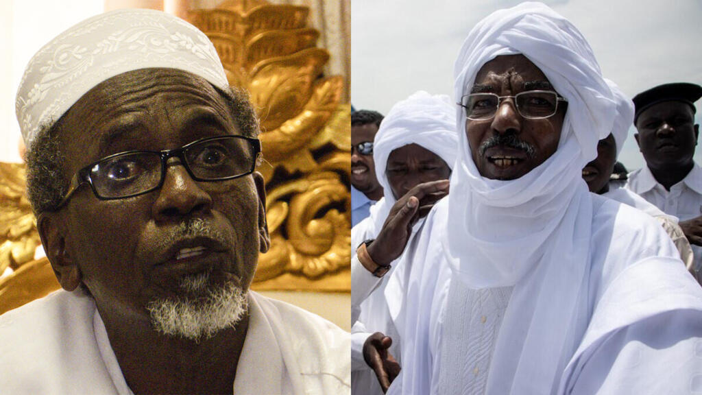 Les chefs rebelles Timan Erdimi (G) et Mahamat Nouri (D) sont rentrés à Ndjamena après 16 ans d'exil, le 18 août 2022.