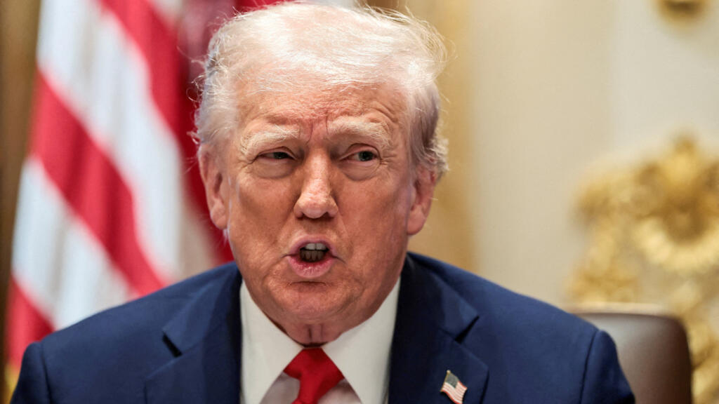 U.S. President Donald Trump speaks during a cabinet meeting at the White House in Washington, D.C., U.S., October 9, 2025.