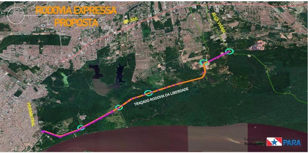 Projeto da Avenida Liberdade atravessa área de mata em Belém.