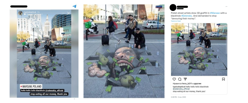C'est en Pologne, à Varsovie, que la première "infox au graffiti" est apparue début novembre 2022.