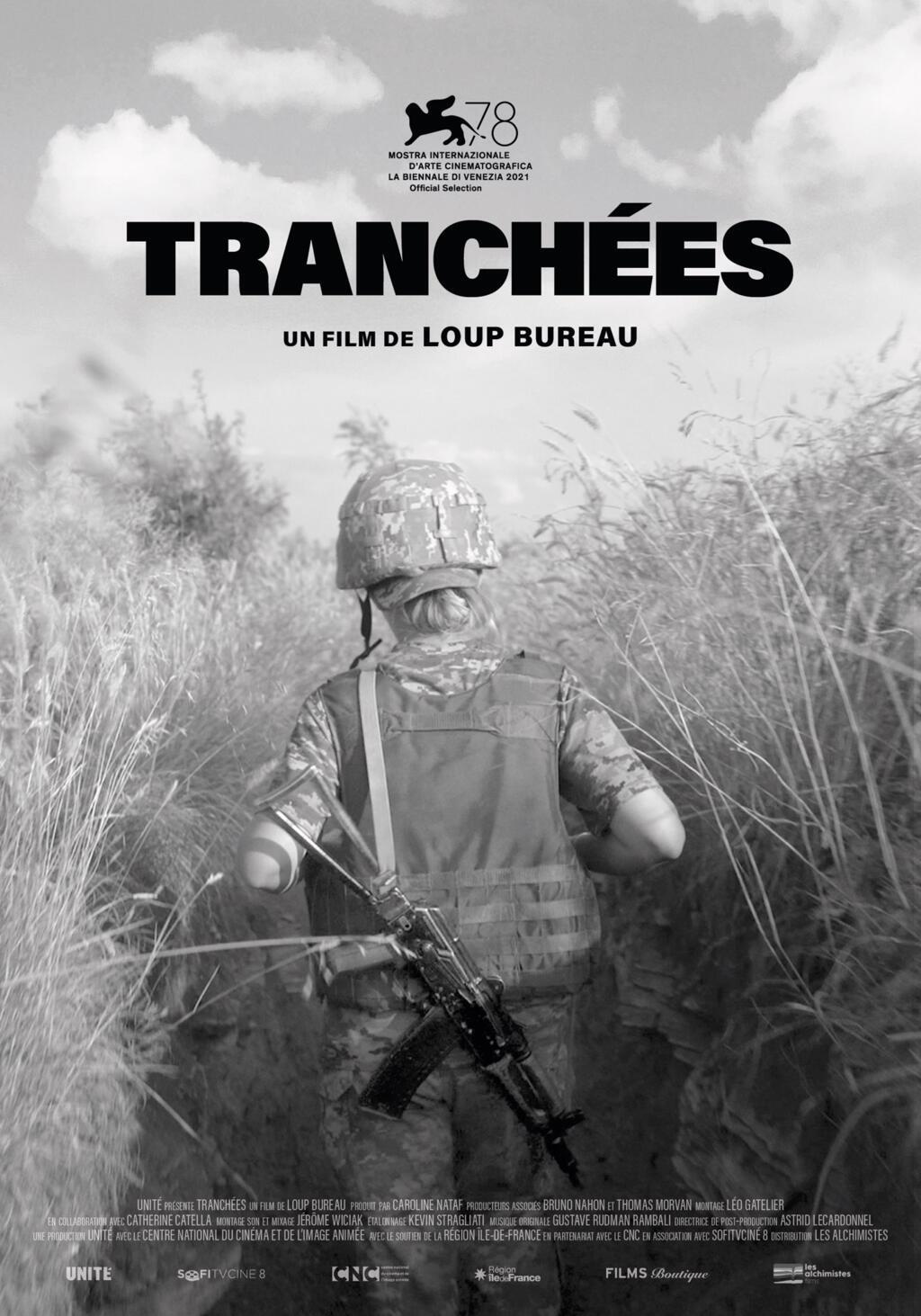 L'affiche  de «Tranchées», un documentaire tourné dans le Donbass, en Ukraine par le journaliste Loup Bureau.