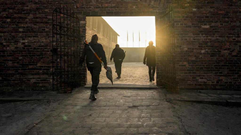 Au sein du camp d'Auschwitz-Birkenau, pour la commémoration des 80 ans de la libération du camp, le 27 janvier 2025.