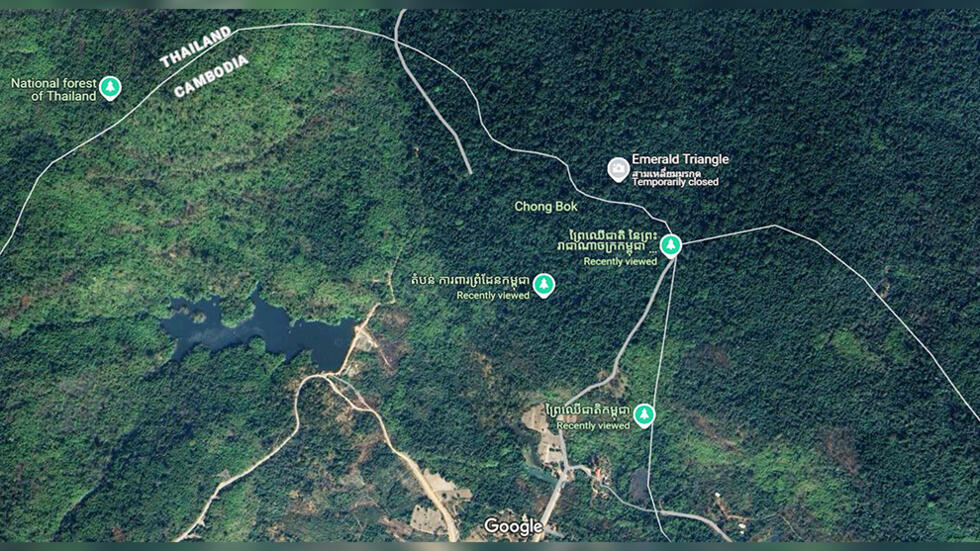 ផែនដីនៃតំបន់ប៉ះទង្គិចដោយអាវុធរវាងទ័ពកម្ពុជា-ថៃ តំបន់មុំបី កាលពីថ្ងៃទី២៨ឧសភាឆ្នាំ២០២៥