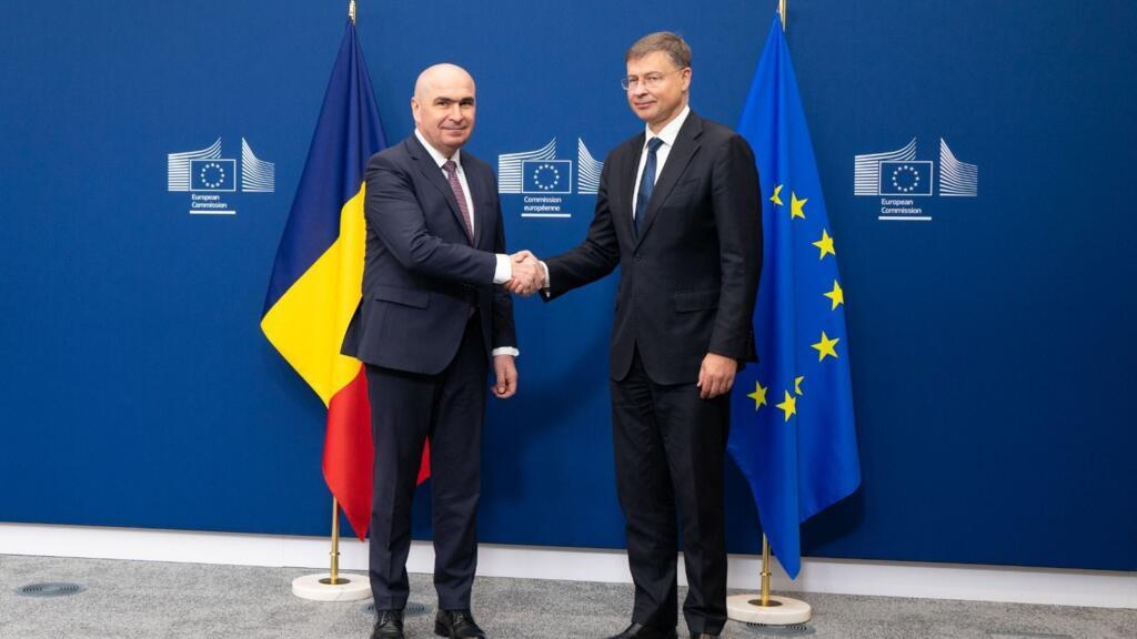 Întrevederea premierului Ilie Bolojan cu Valdis Dombrovskis, Comisar European pentru Economie Productivitate
