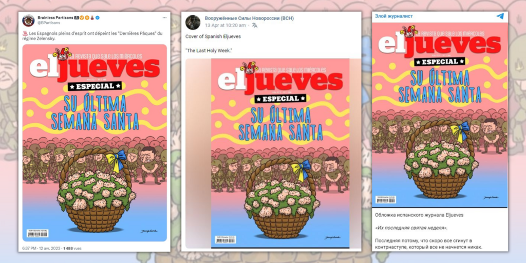 Cette fausse Une est relayée dans plusieurs langues sur les réseaux sociaux.