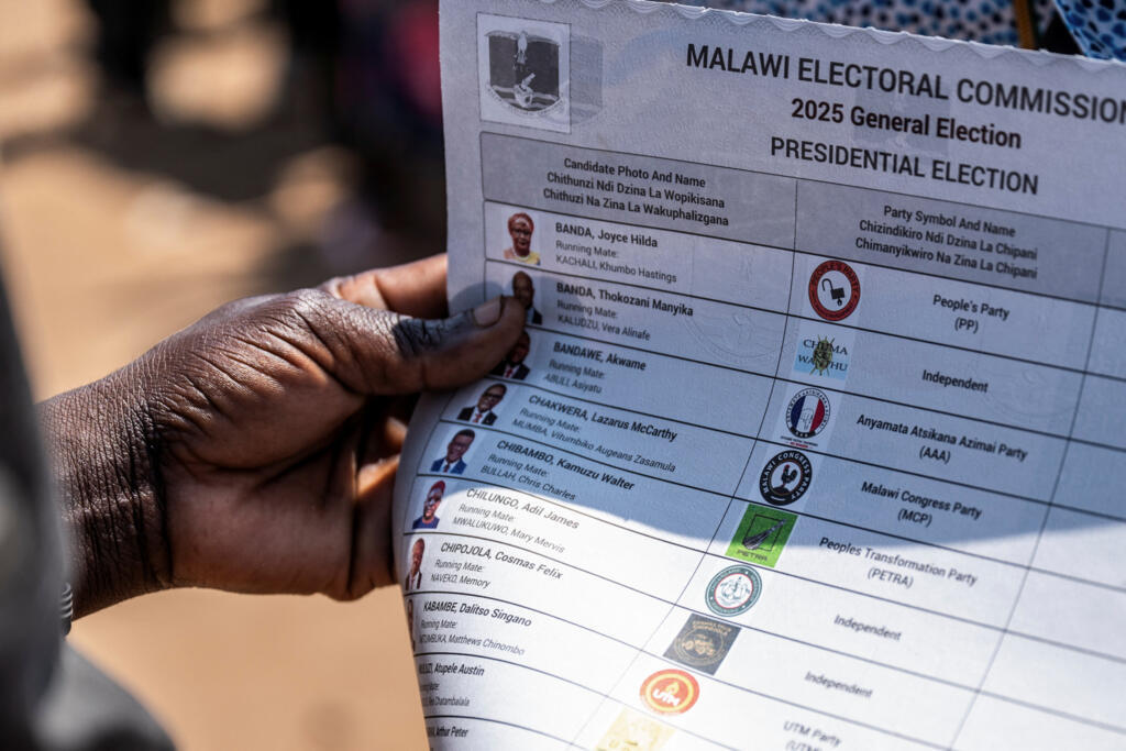 Karatasi la kupiga kura wakati wa uchaguzi nchini Malawi