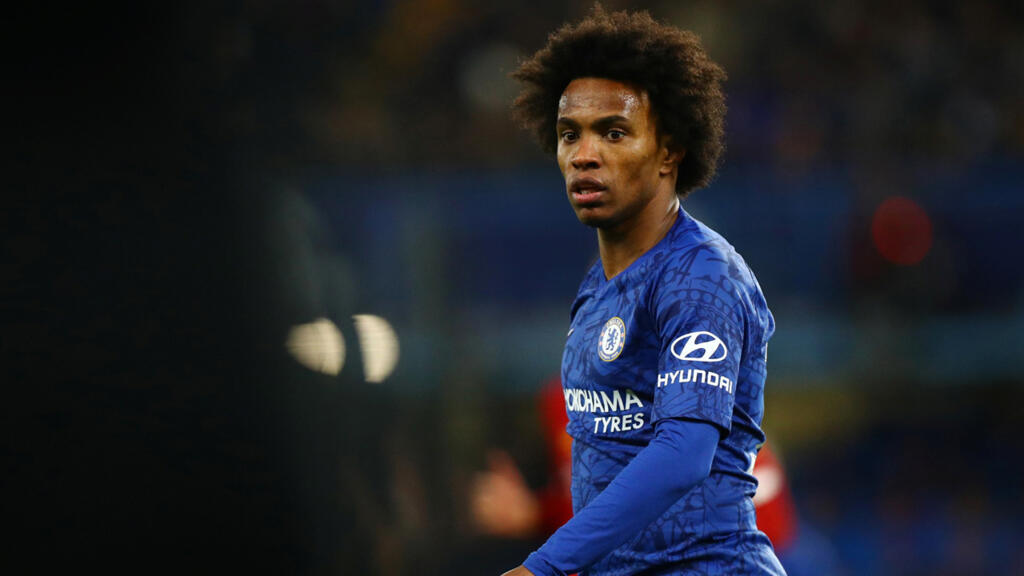 Le footballeur Willian a inscrit le premier but de Chelsea (victoire 2-0) contre Liverpool, lors d’un match comptant pour la Coupe d’Angleterre,  le 3 mars 2020.