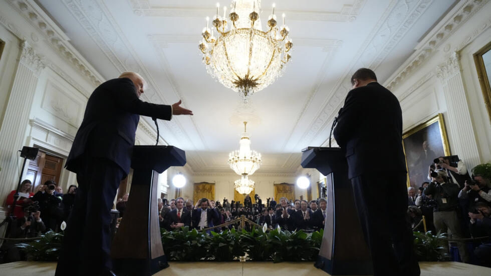 Tổng thống Mỹ Donald Trump và thủ tướng Nhật Bản Shigeru Ishiba trong buổi họp báo tại Nhà Trắng, Washington, Mỹ, ngày 07/02/2025.