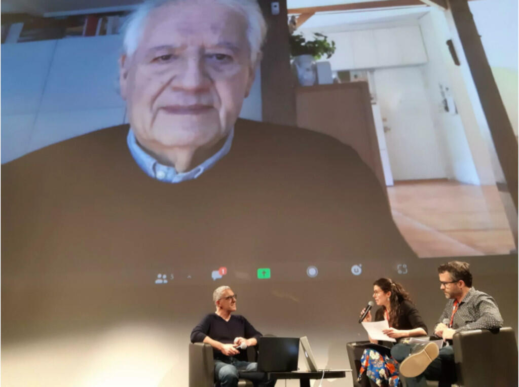 Cinémathèque de Toulouse, 26 de marzo: Con video, el director chileno Patricio Guzman y en la sala los astrofísicos Thierry Contini (G), Marion Gutro e Ignacio del Valle,