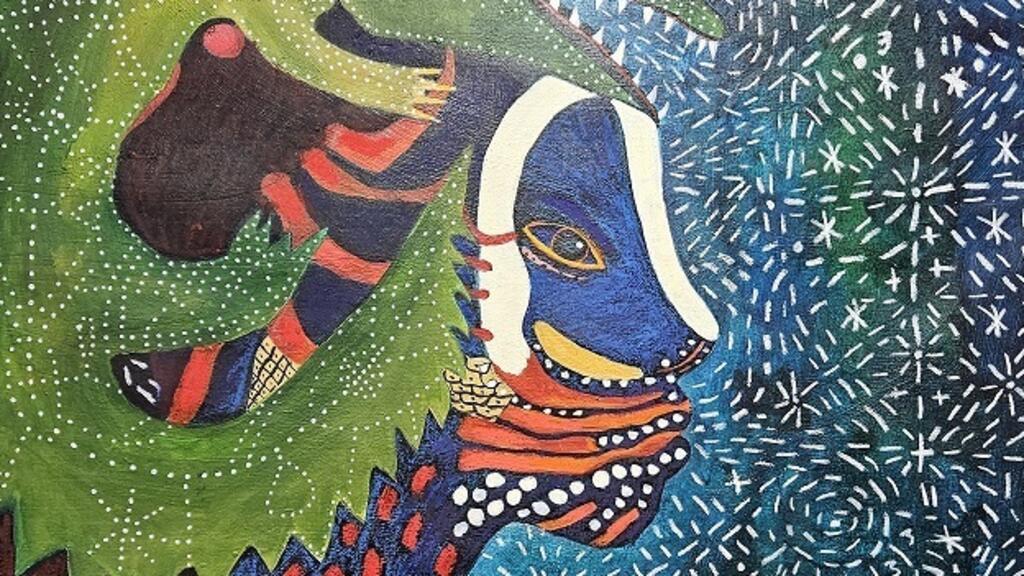 Obra comercializada pela artista brasileira Fefe Talavera na feira Spera, em Montrouge.