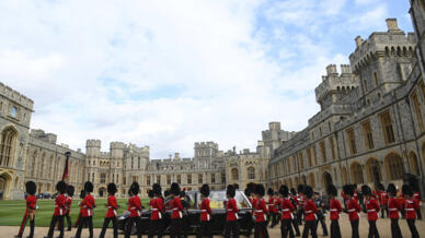 L'arrivée du cortège au château de Windsor.