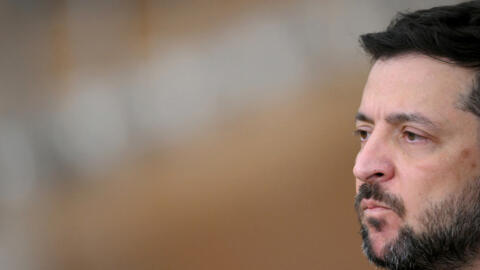 Ukraine President Volodymyr Zelensky at the EU meeting in Brussels on 23 October 2025.