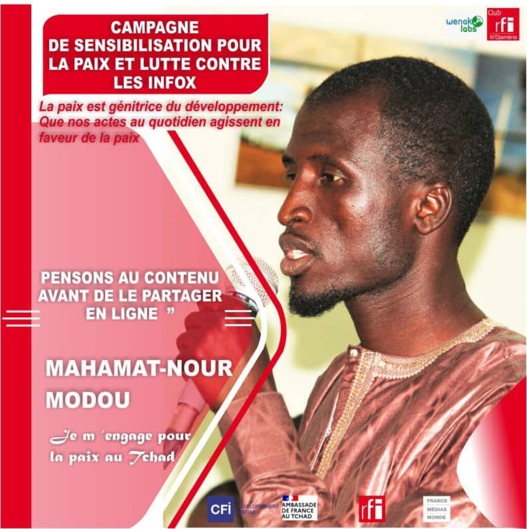 Affiche campagne de sensibilisation pour la paix et la lutte contre les désinfox.