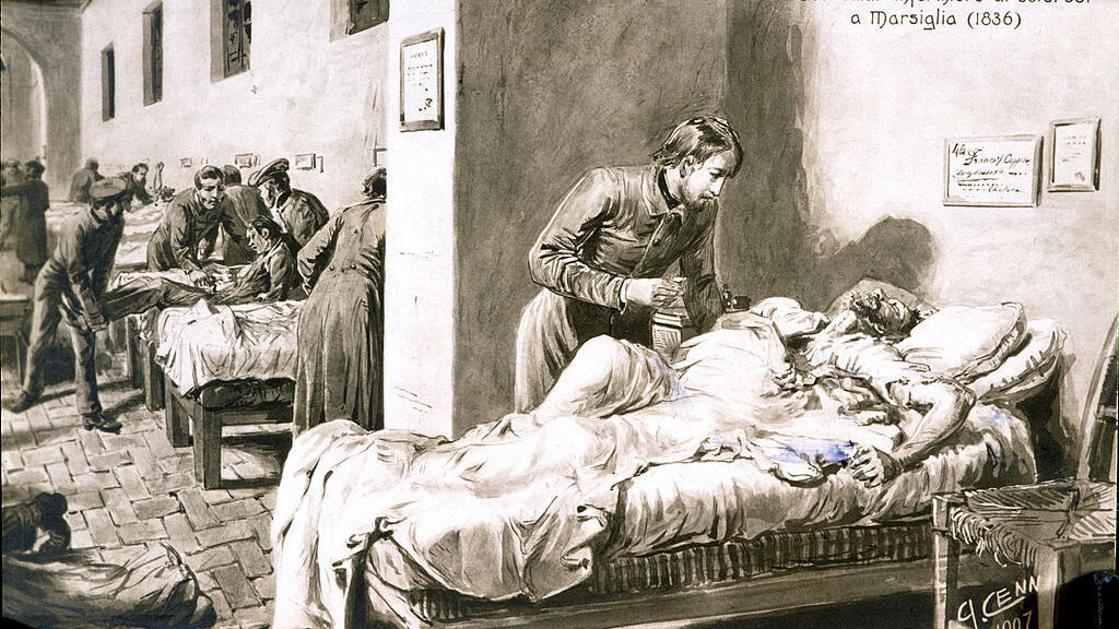 Pendant l'épidémie de choléra au 19e siècle.