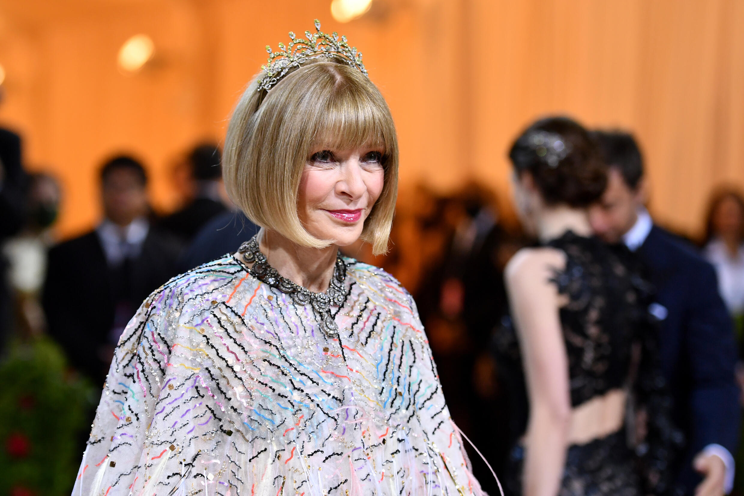 La editora en jefe de Vogue, Anna Wintour, llega para la Met Gala 2022 en el Museo Metropolitano de Arte de Nueva York, el 2 de mayo de 2022