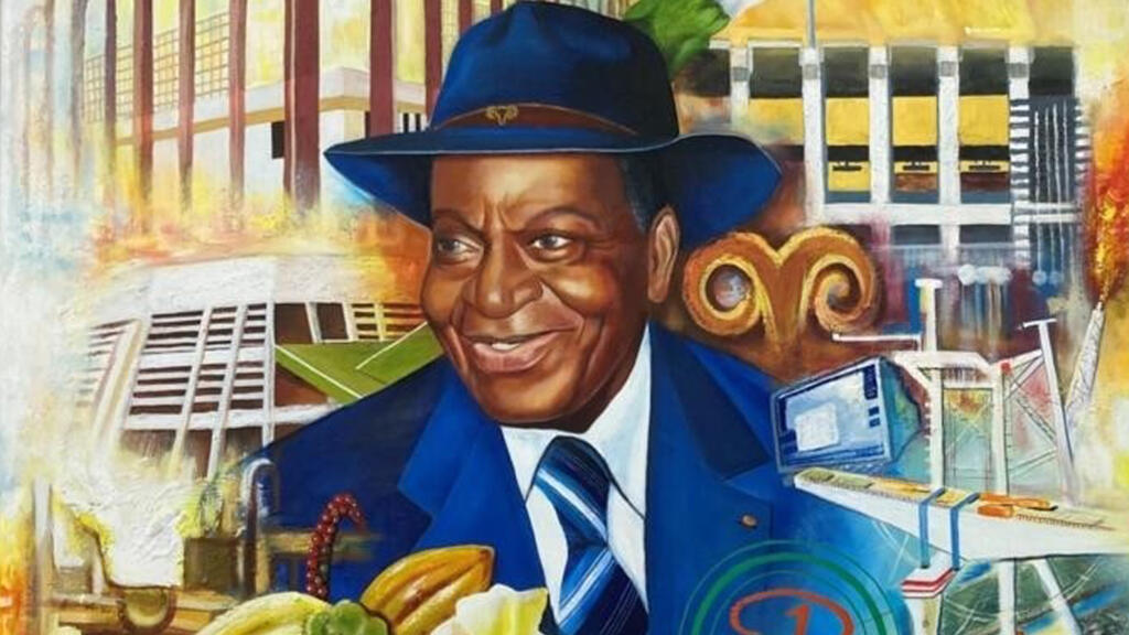 Houphouët Boigny, président planteur représenté par le peintre Thomas N’Guessan 2014 - Institut national polytechnique Félix Houphouët-Boigny (INP-HB).