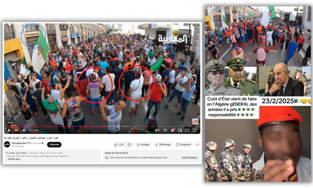Cette vidéo n'est pas récente, elle montre une manifestation dans les rues d'Alger en octobre 2019.
