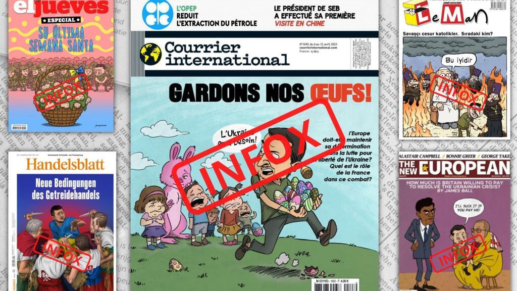 De nombreuses fausses couvertures de journaux ou de magazines européens circulent sur les réseaux sociaux.