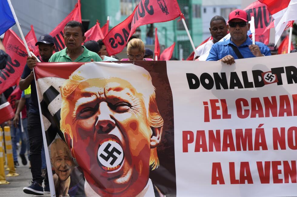 Queman banderas de EEUU en Panamá en rechazo a Trump